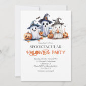 Niedlich Ghosts Kids's Halloween-Party Einladung (Vorderseite)