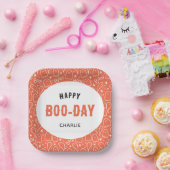 Niedlich Ghosts Pattern Happy "Boo-Day" Personalis Pappteller (Party)