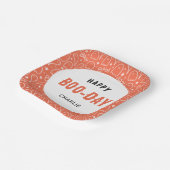 Niedlich Ghosts Pattern Happy "Boo-Day" Personalis Pappteller (Gewinkelt)