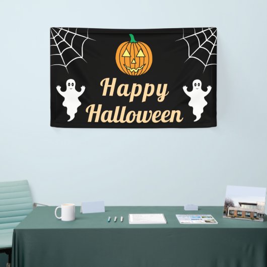 Niedlich Ghosts Pumpkin Spider Web Fun Halloween-P Banner (Messeveranstaltung)