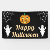 Niedlich Ghosts Pumpkin Spider Web Fun Halloween-P Banner (Horizontal)