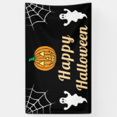 Niedlich Ghosts Pumpkin Spider Web Fun Halloween-P Banner (Vertikal)