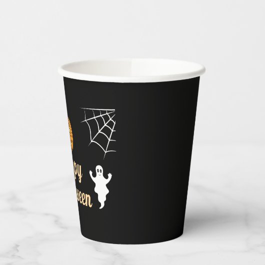 Niedlich Ghosts Pumpkin Spider Web Fun Halloween-P Pappbecher (Links)
