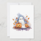 Niedlich Ghosts Pumpkins Kids Halloween-Party Einladung (Rückseite)