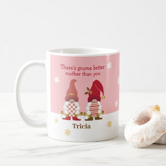 Niedlich gibt es Gnome Better Mother Pink Gold Red Kaffeetasse (Mit Donut)