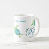 Niedlich Gigi Sea Turtle Aquamarin Aqua Türkisches Kaffeetasse (VorderseiteRechts)