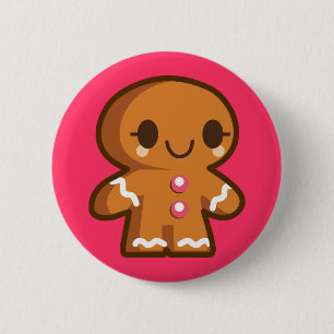 Niedlich Gingberbread Man Button