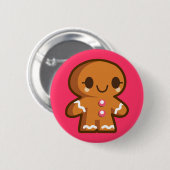 Niedlich Gingberbread Man Button (Vorne & Hinten)