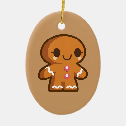 Niedlich Gingberbread Man Keramikornament (Vorne)