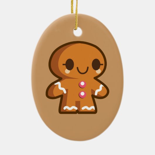 Niedlich Gingberbread Man Keramikornament (Hinten)