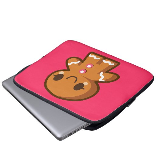 Niedlich Gingberbread Man Laptopschutzhülle (Vorne Knopf)