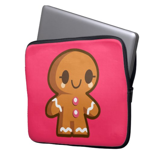 Niedlich Gingberbread Man Laptopschutzhülle (Vorderseite Links)