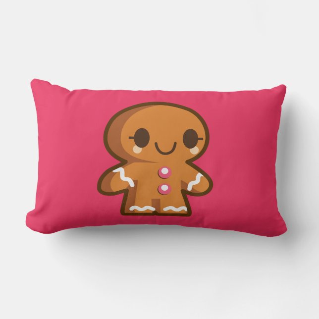 Niedlich Gingberbread Man Lendenkissen (Vorderseite)