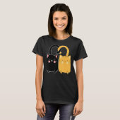 Niedlich Ginger Cat Black Kitten Liebe Valentinsta T-Shirt (Vorne ganz)