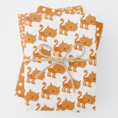 Niedlich Ginger Cat Cartoon & Orange Punkts Kinder Geschenkpapier Set (Beispiel)