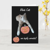 Niedlich Ginger Cat Halloween Karte (Gelbe Blume)