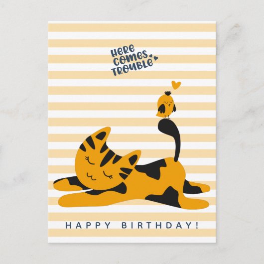 Niedlich Ginger Cat - Kindergeburt Postkarte (Vorderseite)