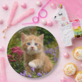 Niedlich Ginger Cat Kitten in a Garden, Happy Part Pappteller (Party)