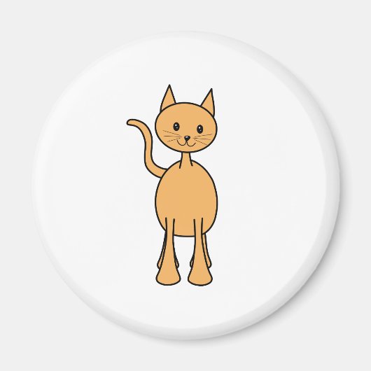 Niedlich Ginger Cat. Orangefarbener Cartoon. Magnet (Vorne)