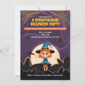 Niedlich Ginger Hexe Halloween-Party Einladung (Vorderseite)