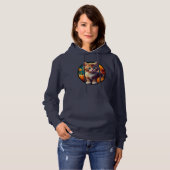 Niedlich Ginger Kitten Herbst Ernte Pumpkins Fraue Hoodie (Vorne ganz)
