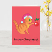 Niedlich Ginger Kitten Weihnachten Karte (Gelbe Blume)