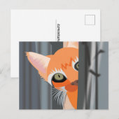 NIEDLICH GINGER RED CAT PEEKING ART POSTCARD POSTKARTE (Vorne/Hinten)