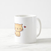 Niedlich Ginger Tabby Cat Doodle Kaffeetasse (VorderseiteRechts)