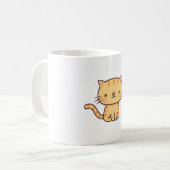 Niedlich Ginger Tabby Cat Doodle Kaffeetasse (Vorderseite Links)