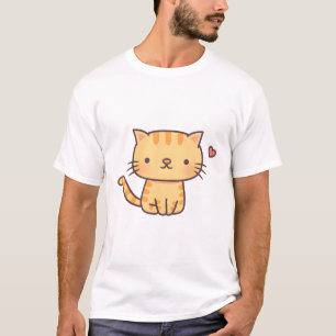 Niedlich Ginger Tabby Cat Doodle T-Shirt