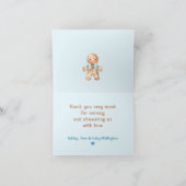 Niedlich Gingerbread Blue Boy Weihnachtsdusche Dankeskarte (Innenseite)