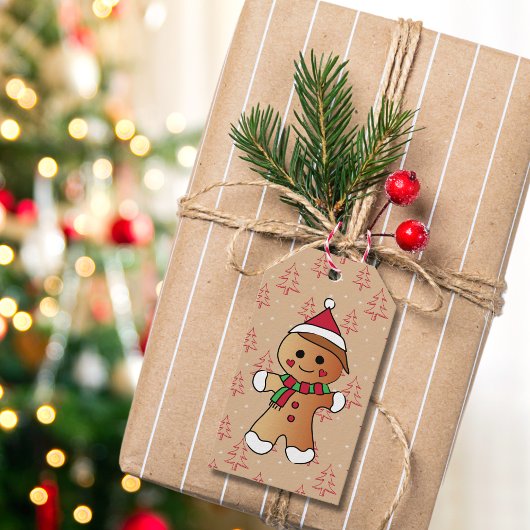 Niedlich Gingerbread Boy Cartoon Holiday Cookie Geschenkanhänger