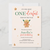 Niedlich Gingerbread Einzigerzeit 1. Geburtstag Einladung (Vorderseite)