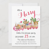 Niedlich Gingerbread Express Kleines Party Einladung (Vorderseite)