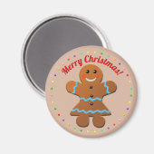 Niedlich Gingerbread-Frau Magnet (Vorderseite/Rückseite)
