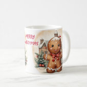 Niedlich Gingerbread Frohe Weihnachten Kaffeetasse (VorderseiteRechts)