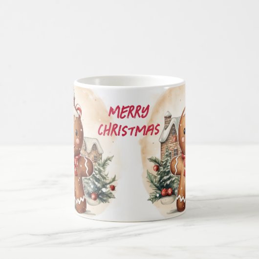 Niedlich Gingerbread Frohe Weihnachten Kaffeetasse (Mittel)