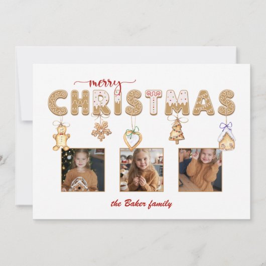Niedlich Gingerbread Frohe Weihnachten Multiphoto (Vorderseite)