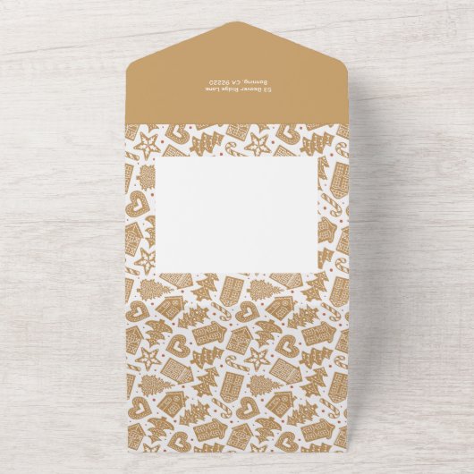 Niedlich Gingerbread Frohe Weihnachten Multiphoto All In One Einladung (Außenbereich)