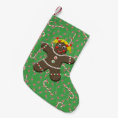 Niedlich Gingerbread Girl Woman Weihnachtscreme Ca Kleiner Weihnachtsstrumpf (Vorderansicht (hängend))