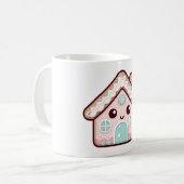 Niedlich Gingerbread House Cartoon Illustration Kaffeetasse (Vorderseite Links)