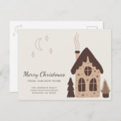 Niedlich Gingerbread House Holiday Moving Ankündigungspostkarte (Vorne/Hinten)