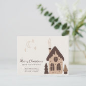 Niedlich Gingerbread House Holiday Moving Ankündigungspostkarte (Stehend Vorderseite)