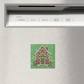 Niedlich Gingerbread House Man Girl Christmas Cand Magnet (In Situ (Geschirrspüler))