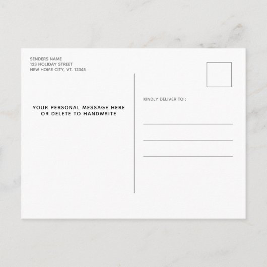 Niedlich Gingerbread House New Address Holiday Mov Ankündigungspostkarte (Rückseite)