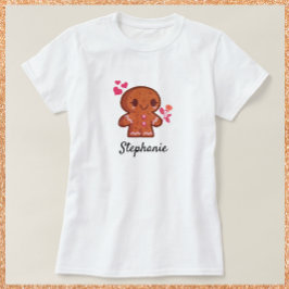 Niedlich Gingerbread Man Blume T - Shirt