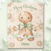 Niedlich Gingerbread Man Boy Name Weihnachten Puzzle