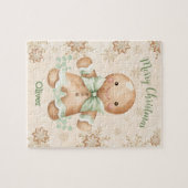 Niedlich Gingerbread Man Boy Name Weihnachten Puzzle (Horizontal)