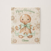 Niedlich Gingerbread Man Boy Name Weihnachten Puzzle (Vertikal)