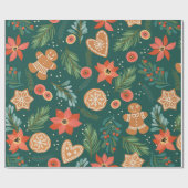 Niedlich Gingerbread Man Boy Weihnachtsland Niedli Geschenkpapier (Flach)